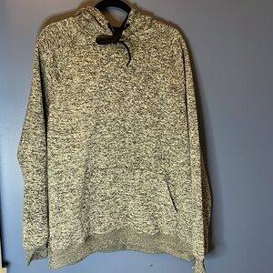 LEG3ND Men's large mid-weight, heather gray/black hoodie with large front pocket